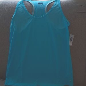 NWT Womens Old Navy Active Semi-fitted Aqua Blue Racerback Sleeveless Shirt Sz S